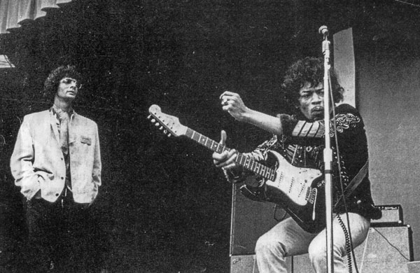 AL Koooper with Jimi Hendrix at Monterey Pop